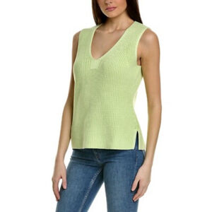 Women's Quiet LuxTommy Bahama Light Mint Green Ribbed V-Neck Sweater Tank Top XS